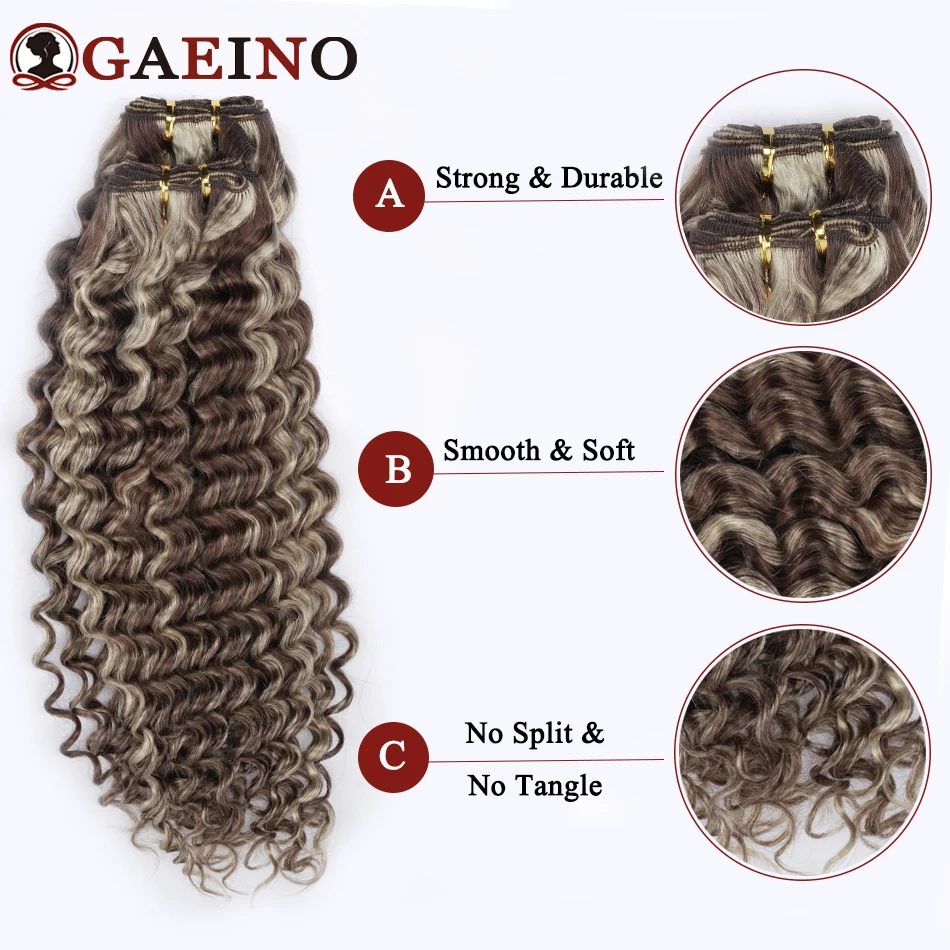 Extensiones de trama de cabello humano ondulado profundo para mujer, P4/613, resaltado, Rubio, cosido en doble trama, 12-26 pulgadas, 100G