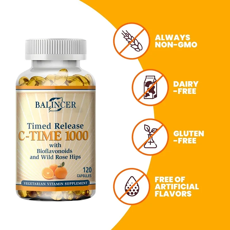 Balincer Timed Release C-Time 1000 Mg with Bioflavonoids and Rosehip To Support The Immune System