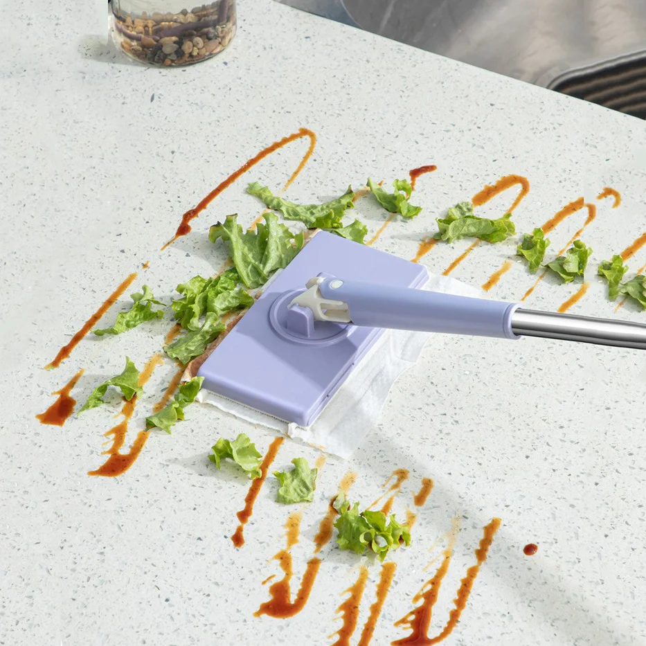 Lazy Cloth Mop, Household Toilet Gap Cleaning Flat Mop, Multifunctional Disposable Face Towel Mop (Excluding Fabric)