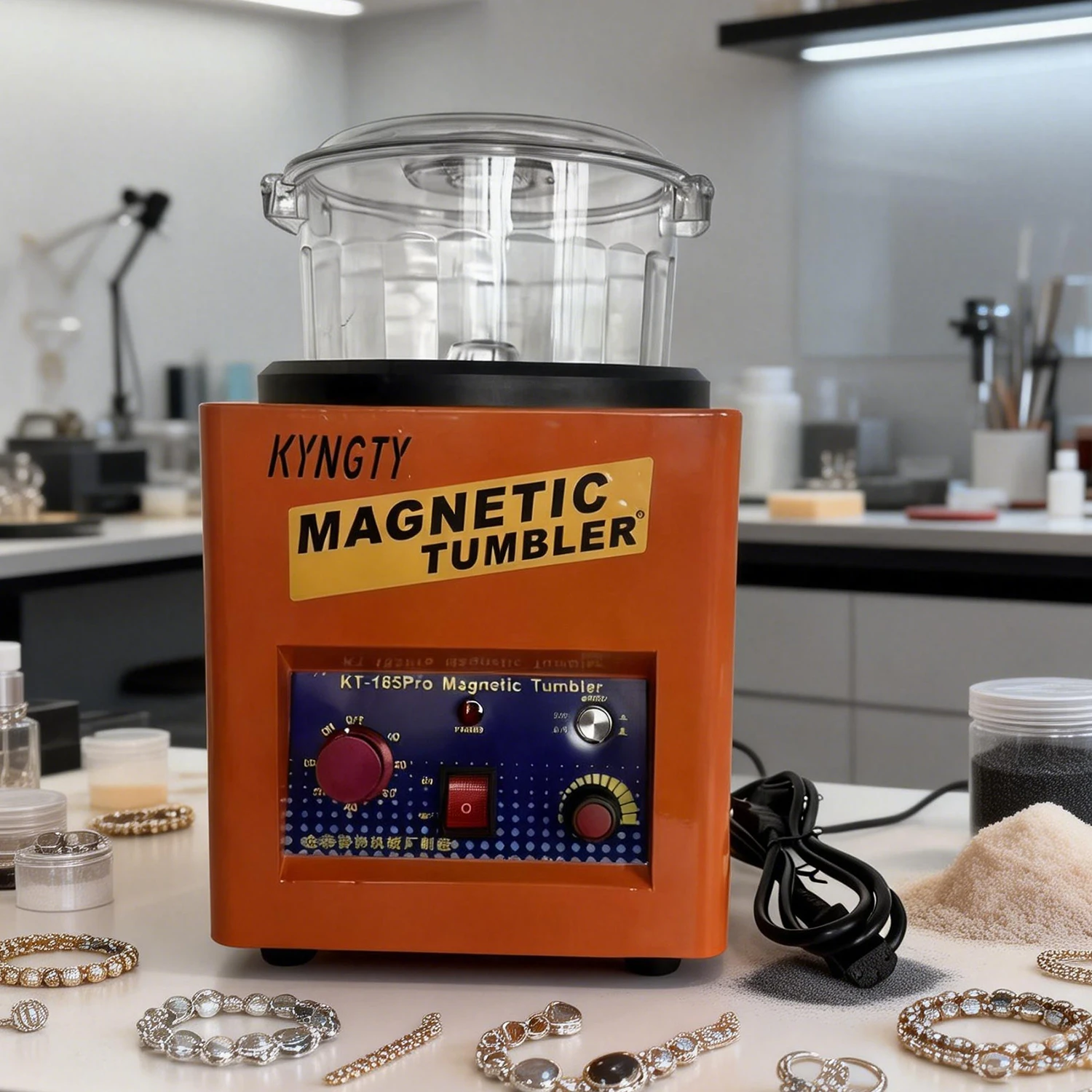 KT-185Pro Magnetic Tumbler Jewelry Polisher Jewelry Finisher Jewelry Finishing Machine With Speed Control