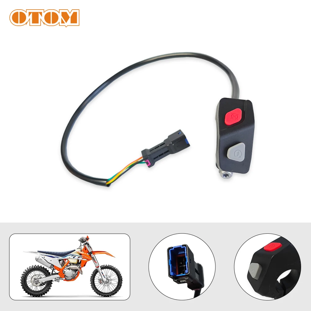 OTOM Motorcycle Multi-Function Switch Universal Electric Flameout Starter Stop Button Original Plug For KTM HUSQVARNA GASGAS EC