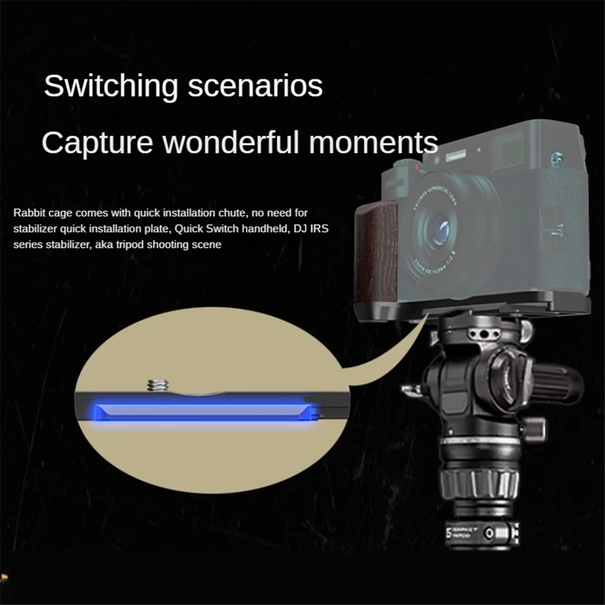 جديد الإفراج السريع L لوحة الخشب قبضة اليد L حامل ل فوجي فوجي فيلم X100VI كاميرا المضادة للانزلاق مقبض اليد حامل L قوس #3