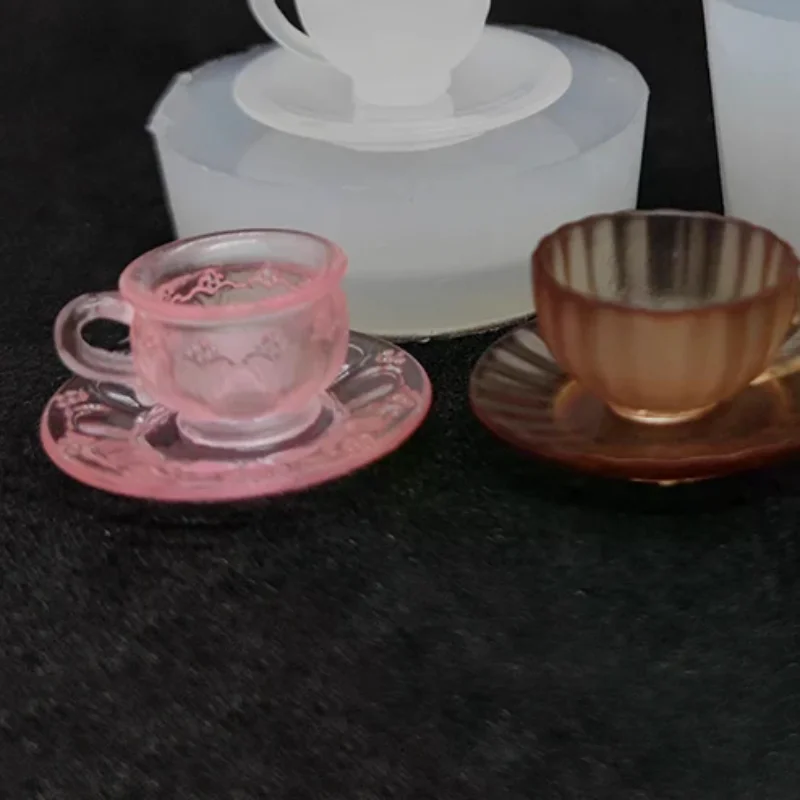 1 Set Dollhouse Food And Play Miniature Tea Cup Silicone Mold UV Epoxy Turnover Mold Doll Accessories Toy Scene Decoration