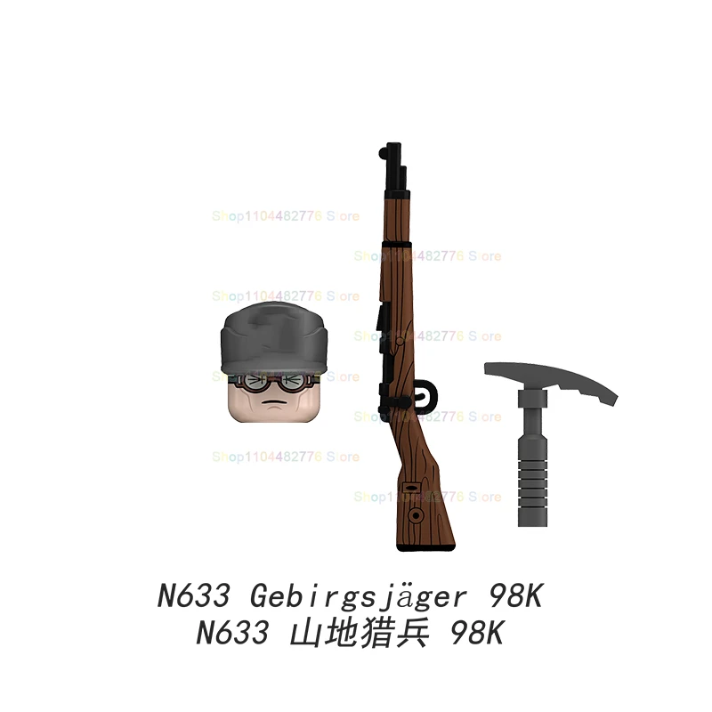 Figuras de acción de soldados de cazador de montaña de guerra militar, bloques de construcción, accesorios de armadura, modelos de colección, juguetes para niños, regalo