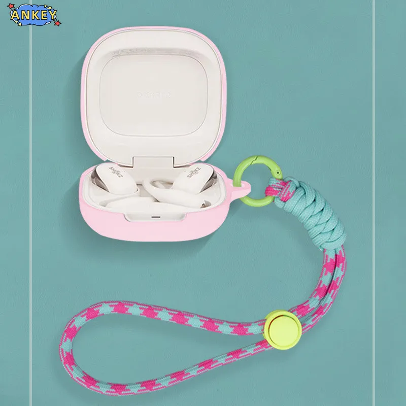 for Shokz OpenFit 2 T920 Case Protective Nylon Lanyard Soft Cover Headphone Shells Sleeve Hand Rope Strap Accessories