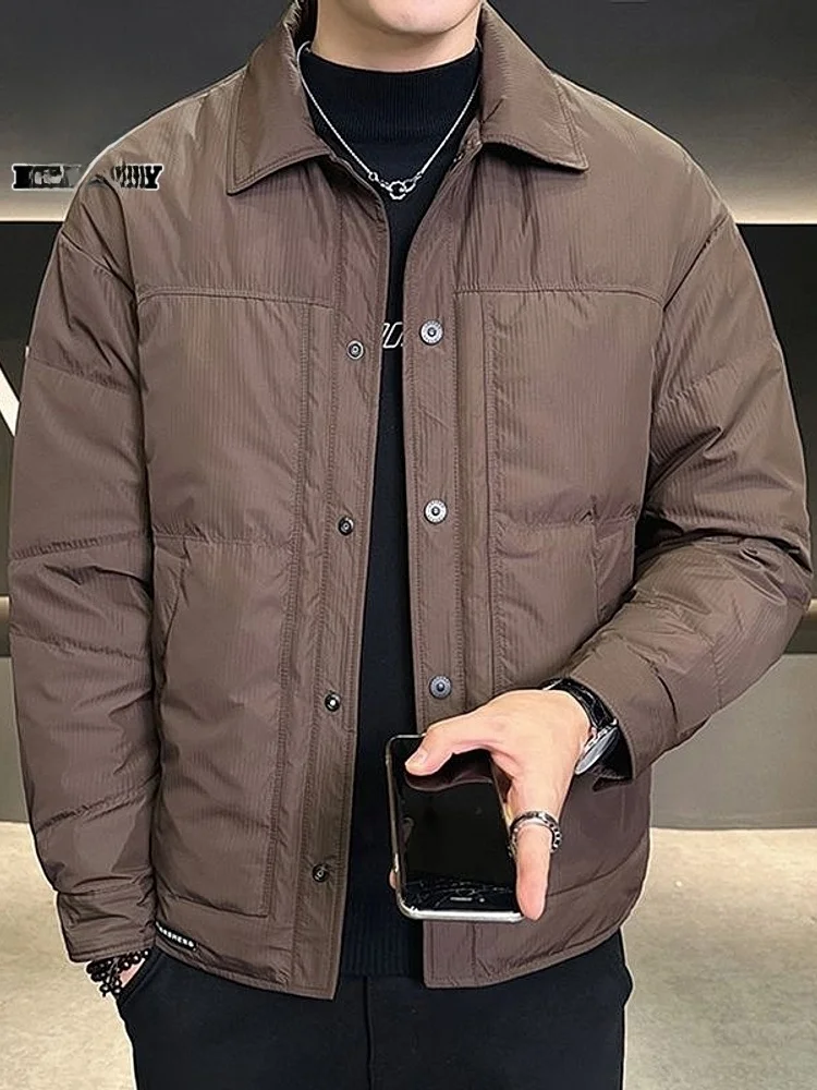 

Мужская зимняя пуховая куртка: ветрозащитная, теплая, морозостойкая, повседневная верхняя одежда с наполнителем из пуха и утолщенным полиэфирным волокном