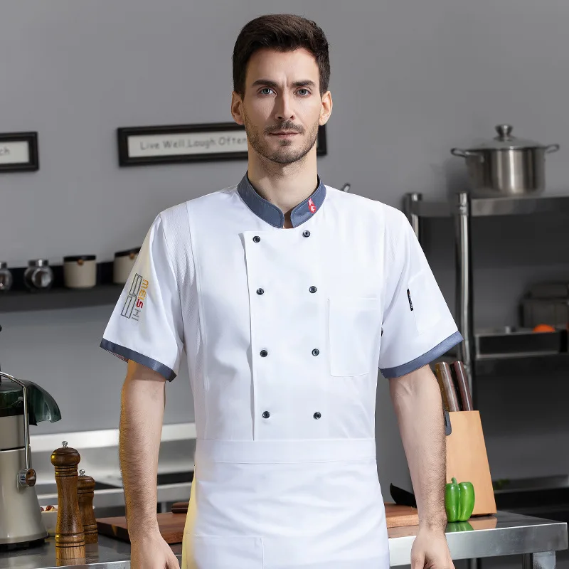 Uniforme de travail de serveur de Restaurant occidental, vêtements de travail de Chef d'été de cuisine de Restaurant d'hôtel à manches courtes