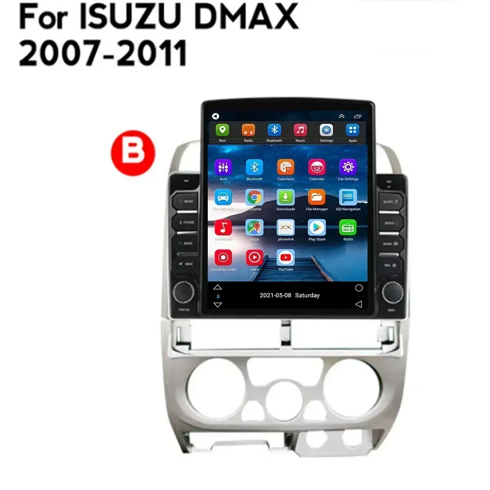 For Tesla Style 2Din Android 13 Car Radio For Isuzu D-Max DMAX 2007 - 2011 Multimedia Video Player GPS Stereo Carplay DSP Camera