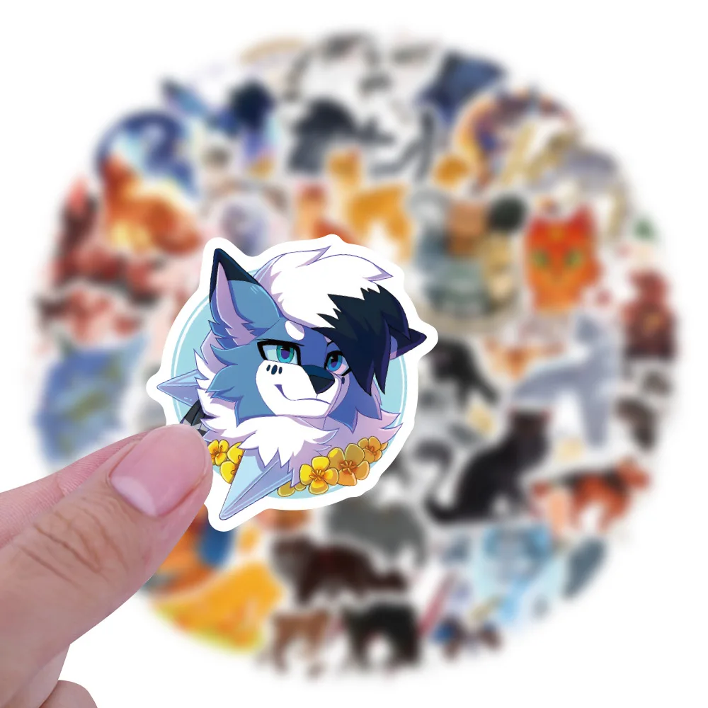 

10/60PCS Novel Warriors Stickers Cartoon Cool Cat Doodle Decals Children's Toy Gifts DIY Water Cup Pencil Box Scooter Guitar