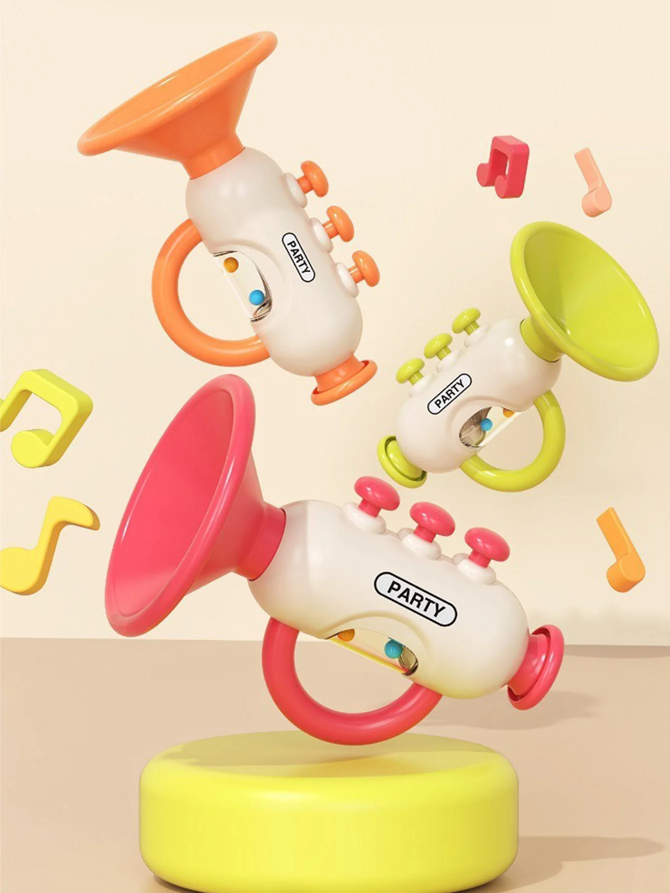 Kids Trumpet Toy, Learning Practicing Musical Instrument Travel Toy, Montessori early education Sensory Development Boys Girls