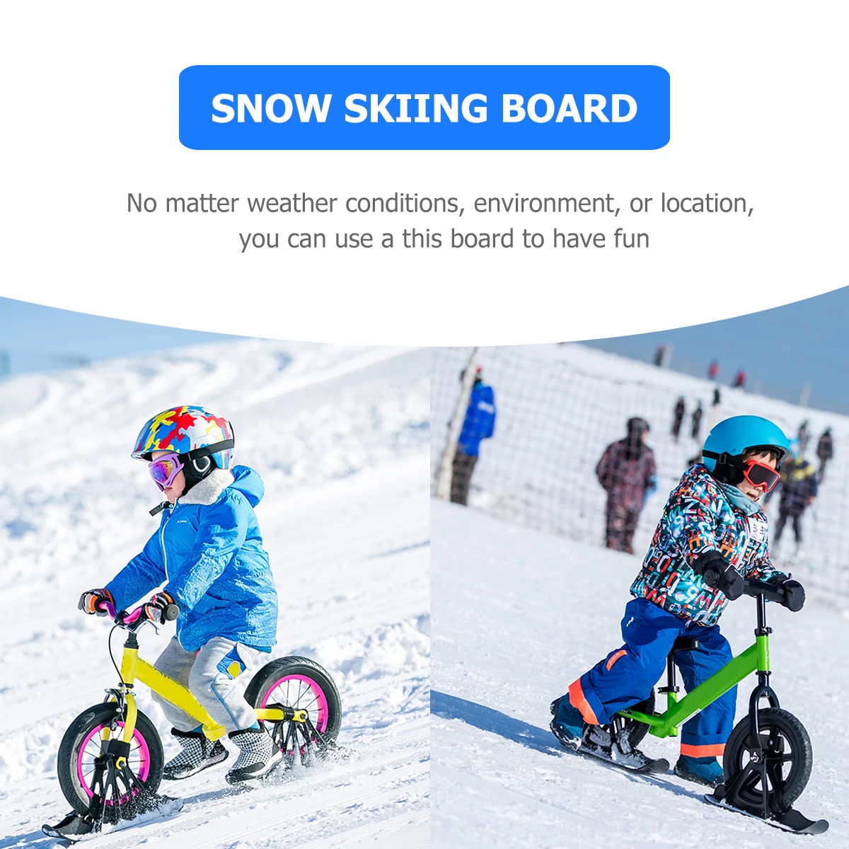 

Plastic Skiing Board Kids Adult Balance Bike Snow Sled High Quality indestructible fun skill coordination stability