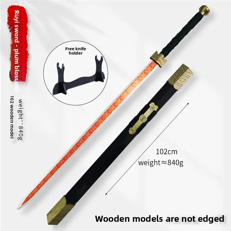 102 سنتيمتر/40.16in القرون الوسطى السيف خشبية مع غمد نموذج الدعائم كاتاناس أنيمي تأثيري الأجهزة الطرفية لوازم الحلي لعبة الهدايا