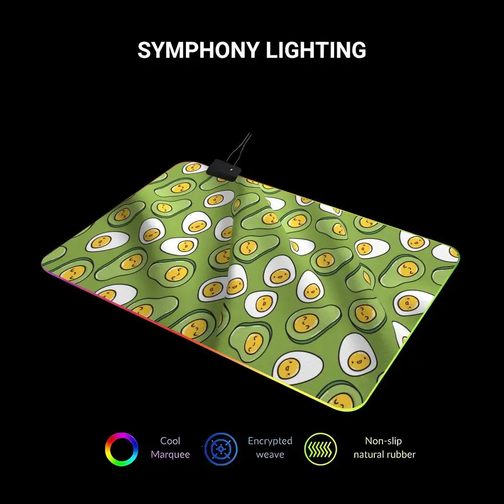 

XXL HYBXAXC Mouse Pad RGB Gaming Mouse Pad Desk Mat HD Gamer Large LED Light XXL Avocado Aesthetic Fruit Gamer RGB Mouse Pad