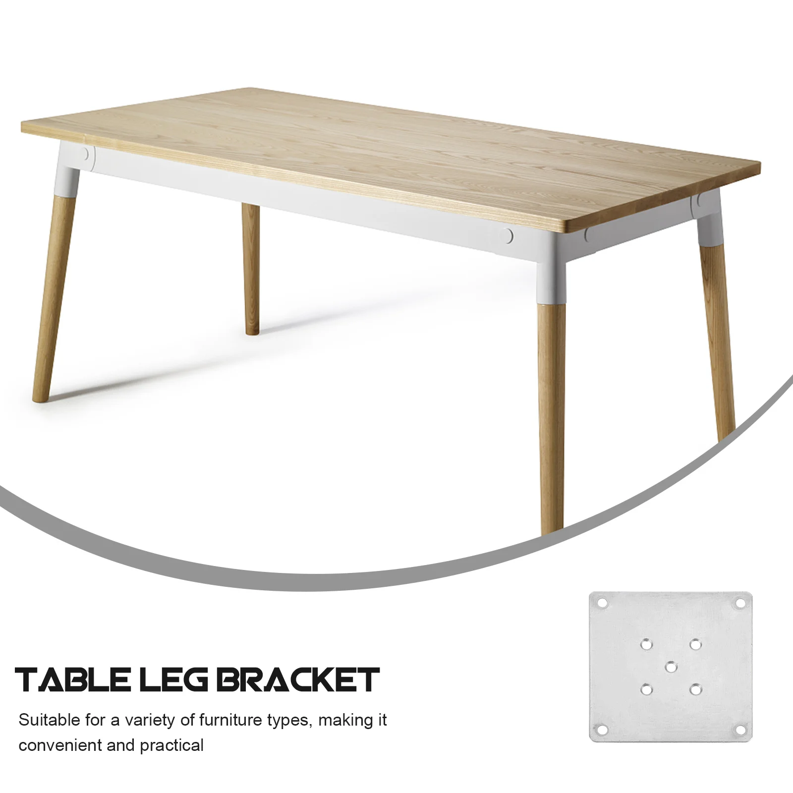 ขายึดขาโต๊ะ 8 ชิ้น ชุบสังกะสี แผ่นยึดขาเฟอร์นิเจอร์ 5 รู ทนทาน แข็งแรง แผ่นยึดซ่อมเฟอร์นิเจอร์