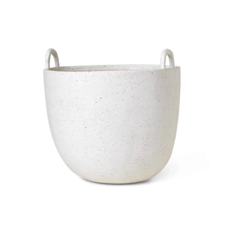 

ceramic plain flower pots in the interior