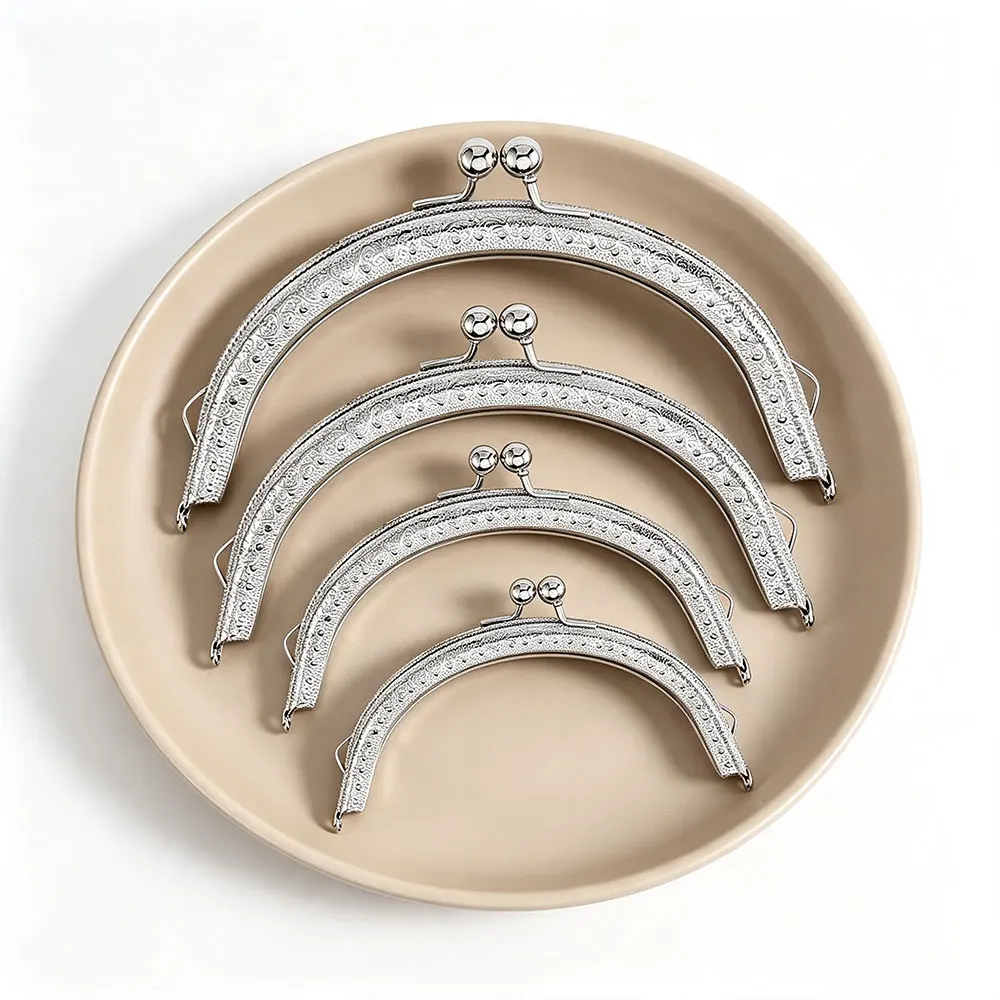 8.5/10.5/12.5/15cm Semi-Circle Metal Purse Frame for Bag DIY Handmade Kiss Lock Wedding Clutch Frame Accessory