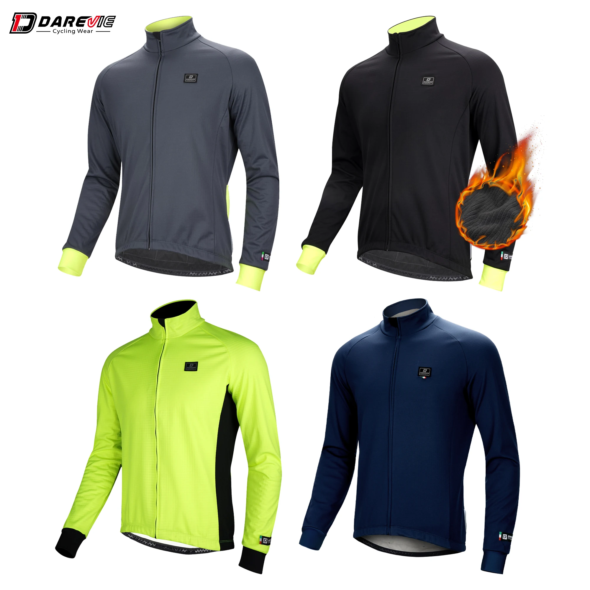 

DAREVIE Cycling Jacket Men Winter Thermal Fleece Cycling Jacket Men Women Warm Up Windproof-5~10℃ Hot Windproof Bike Jacket