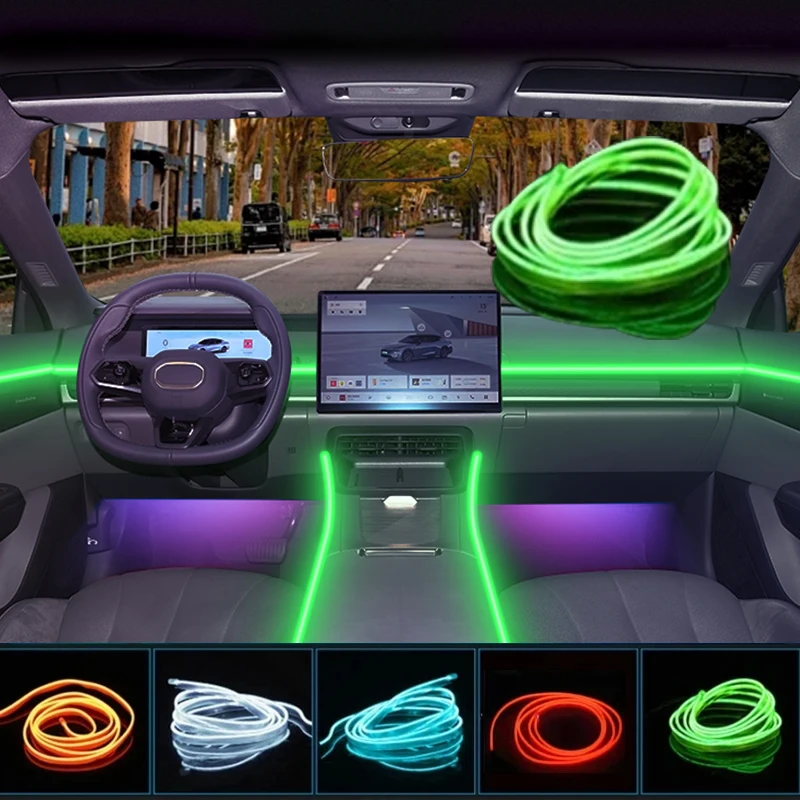 

Car Interior Led Ambient Light Strips Cold Light Dashboard Console Decorative Lamp 1-5M