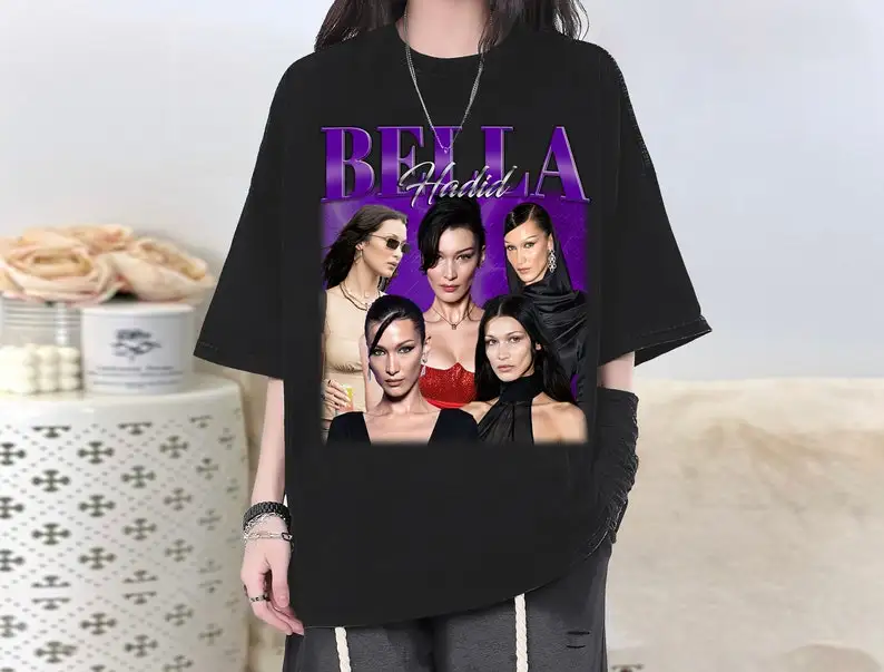 Bella Hadid Vintage Shirt,  Unisex Bella Hadid Fans Gift Tee, Retro Shirt