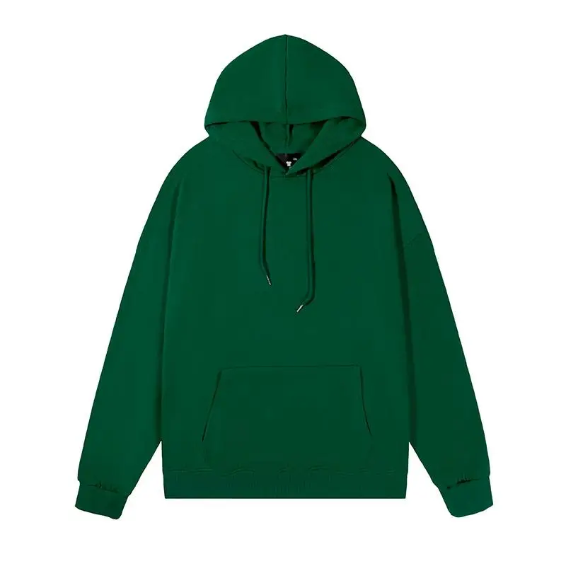 Men's Solid Color Pocket Hoodie Long Sleeved Sweatshirt Personalized Custom Design Printed Logo DIY Sports Street Casual Clothes