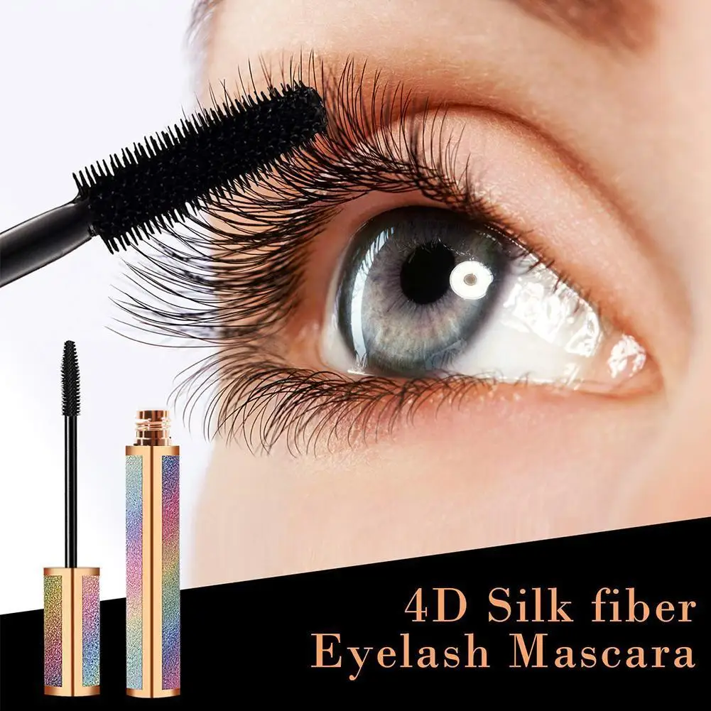 Zwarte Kleur Mascara Verlengt Zijden Vezel 4d Mascara Cosmetica Lange Lash Extensie Waterdichte Wimpers Blijvende Make-Up J9z5