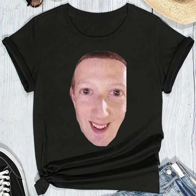 

Cursed Zucc Women T Shirt Harajuku Casual Crew Neck Clothes Short Sleeve T-Shirts Female Tops Streetwear Unisex Clothing Y2k Tee