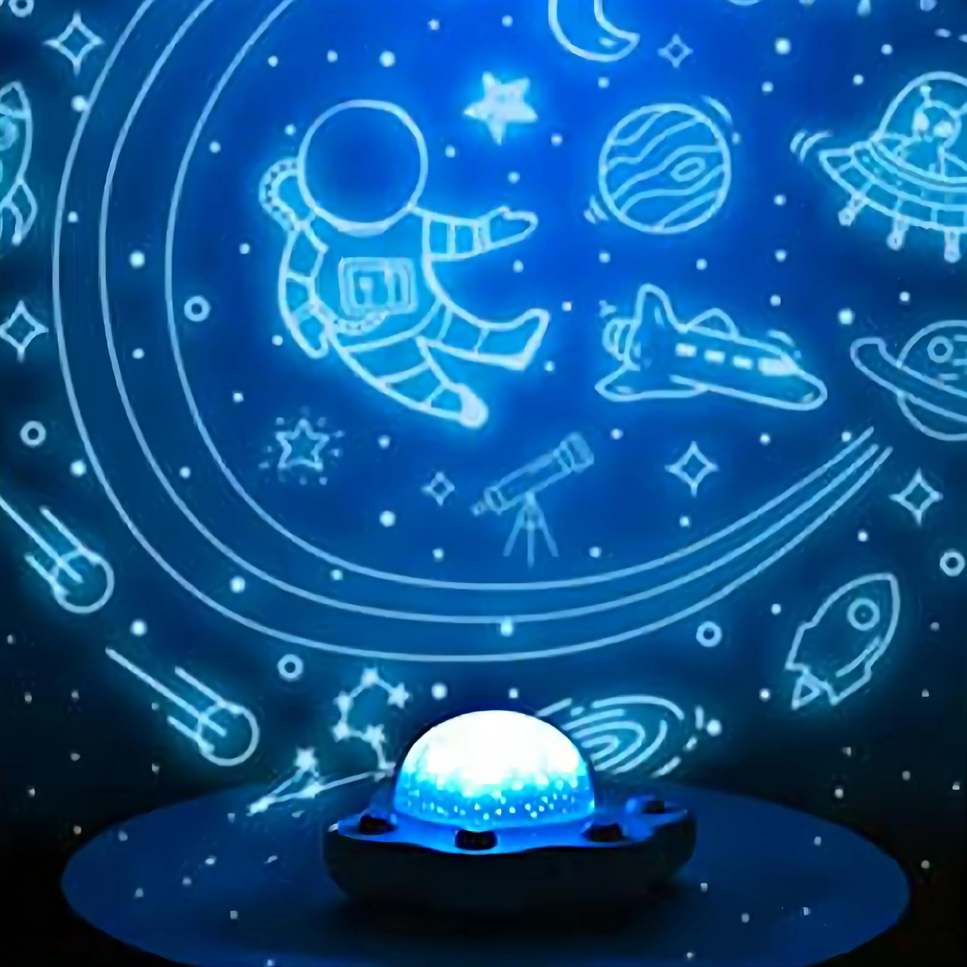 Lâmpada para Projetor Galáxia Rotativa, Luz Noturna LED, Galáxia, Astronauta, Aniversário Unicórnio, Lâmpada de Mesa, Decoração do Quarto Infantil, Quarto de Criança