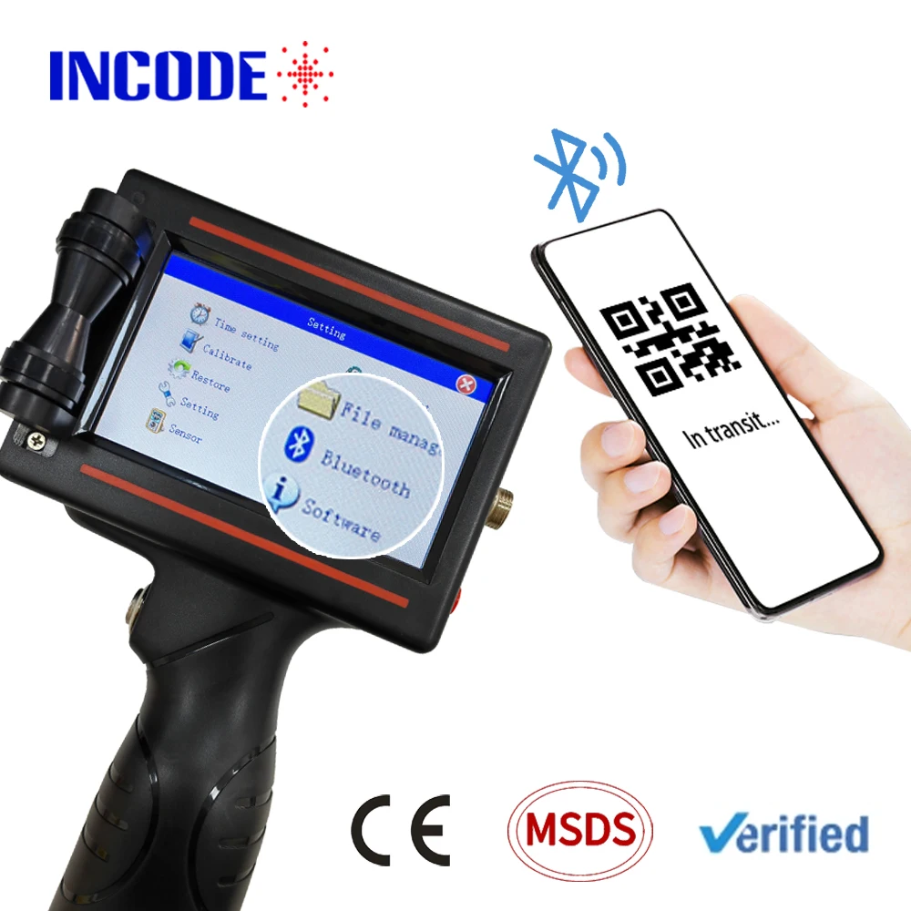 Incode เครื่องพิมพ์กล่องมือถือขนาดเล็ก tij 12.7มม., เครื่องพิมพ์หมึกเจ็ทเครื่องเข้ารหัสวันหมดอายุเครื่องพิมพ์อิงค์เจ็ท7.4V