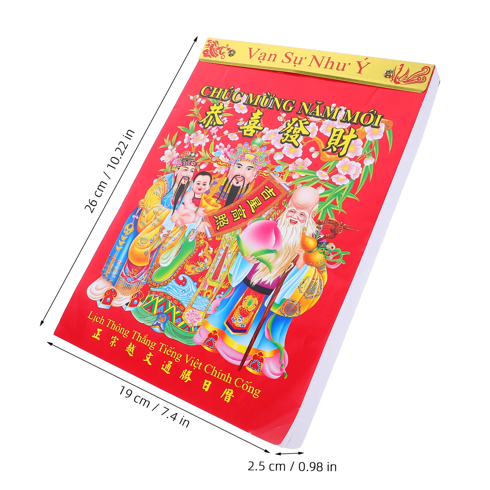 Vietnamese Calendar 2027 Tear-Off Year of The Goat Traditional Lunar Wall Calendar Public Holidays Zodiac Lunar Phases Vietnam