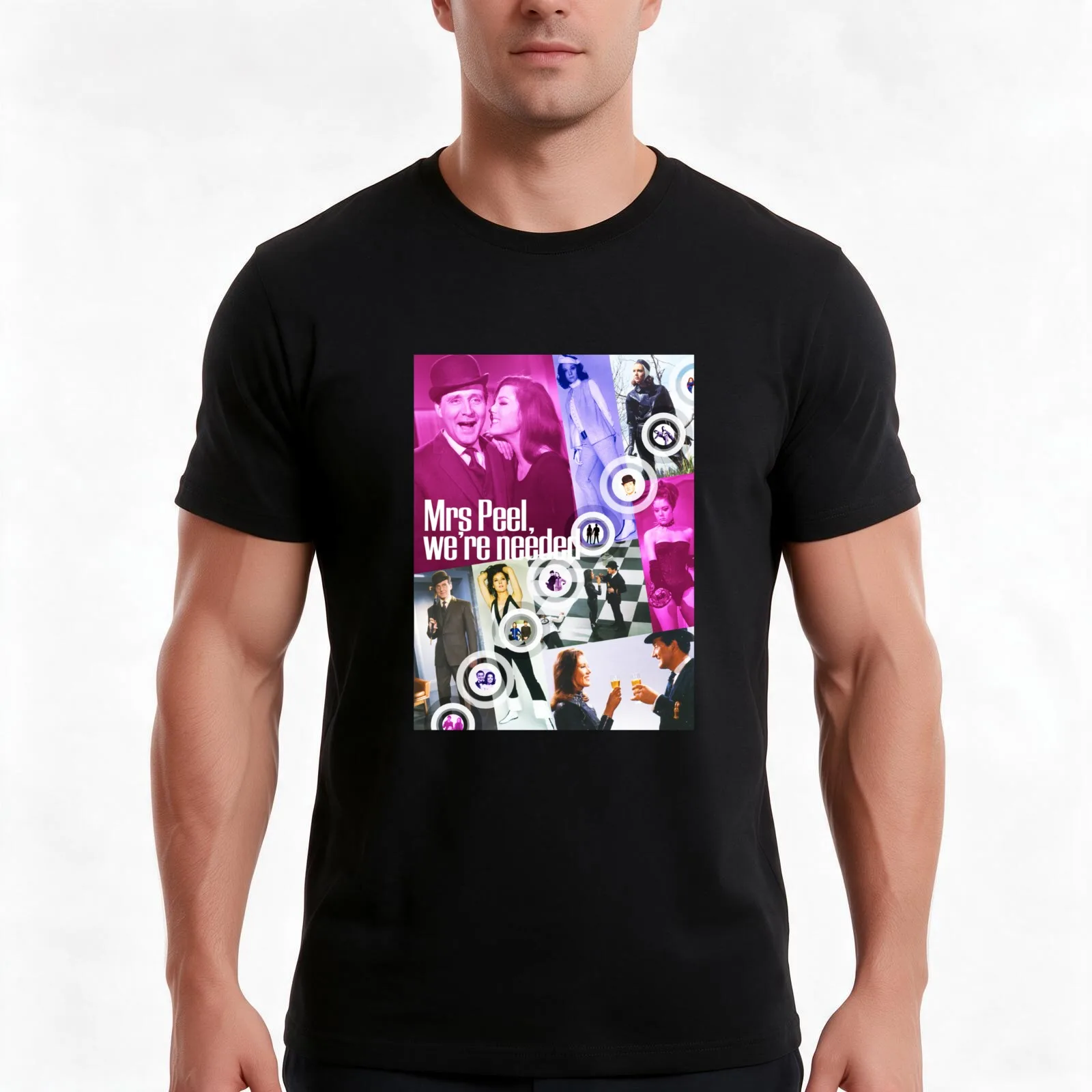 JOHN STEED and EMMA PEEL Spy-fi 1967 POP ART Classic T-Shirt Summer Casual Cotton Tee Oversized Streetwear Tops 100% Cotton