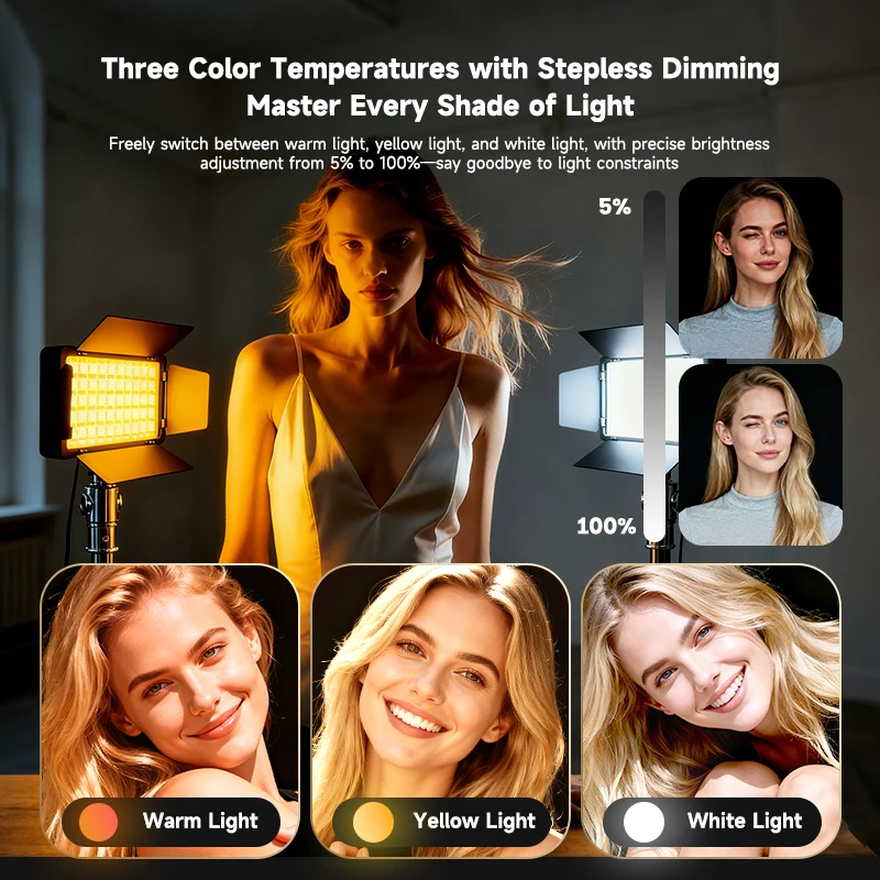 ضوء لوحة LED، 29 تأثير RGB + 3 درجات حرارة ألوان، قابل لإعادة الشحن بقدرة 2000 مللي أمبير في الساعة، حامل 1/4 بوصة، تصميم مشبك للعيش، المسرح، مدونة الفيديو، الصورة #2