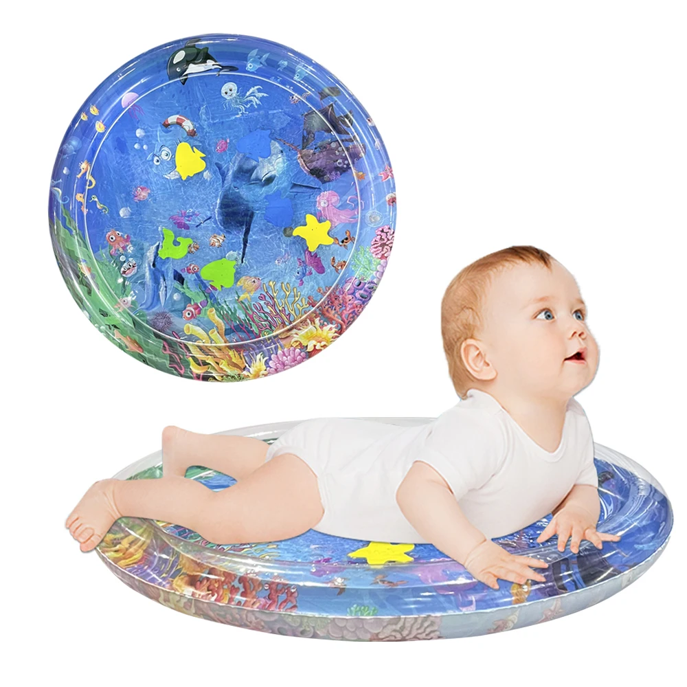 

круглый пиратский корабль, надувной ПВХ детский водный коврик для игры, коврик для сенсорного развития для малышей с красочными морскими существами