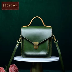 Messenger bag leather handmade first layer cowhide small bag soft leather mobile phone bag one shoulder messenger female bag 202