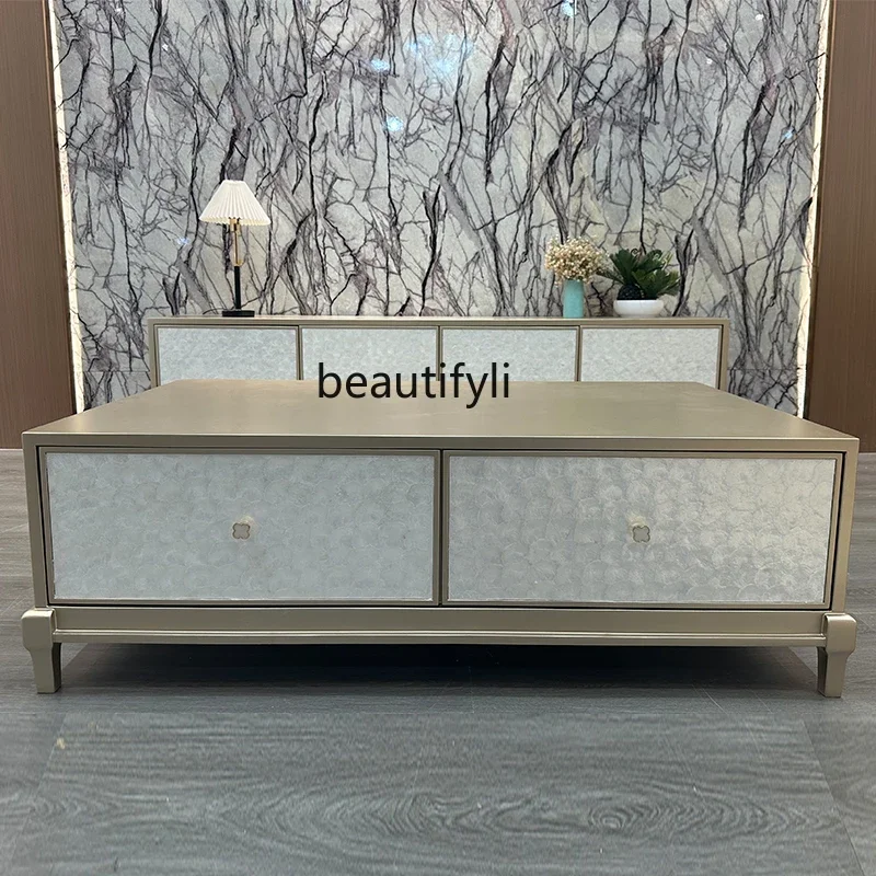 ss K178 Mobile TV di lusso leggero francese moderno piccolo appartamento semplice mobile da soggiorno superficie a conchiglia armadio in legno massello America