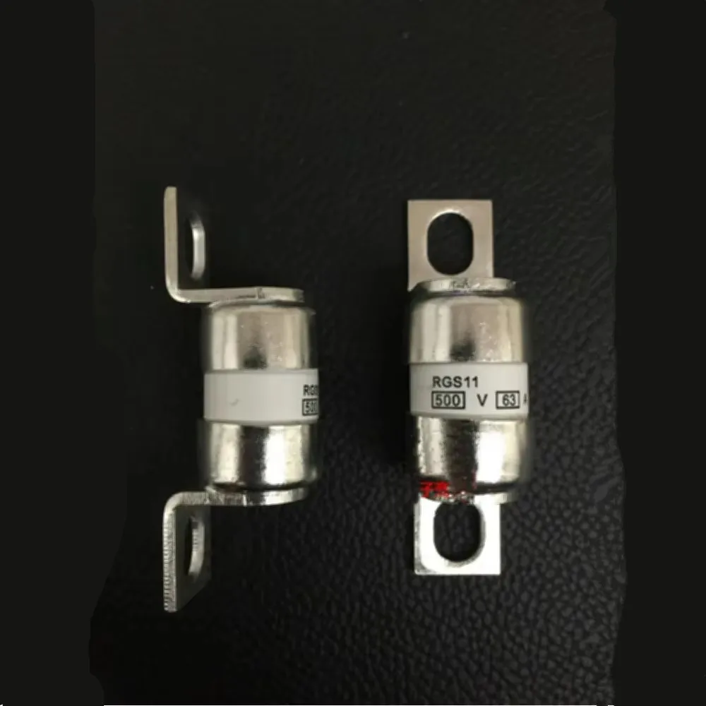 2pcs/lot RGS11 500V 16A/20A/32A/40A/50A/63A/75A/80A/100A Fuse Silver Tone Metal Bolted Fast Acting Fuse