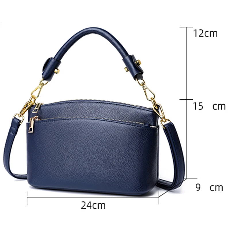 Leisure Genuine Leather Girl Motorcycle Bag Fashion Trend Female Messenger Bags Wallet High Quality Soft Leather Shoulder Bolsas