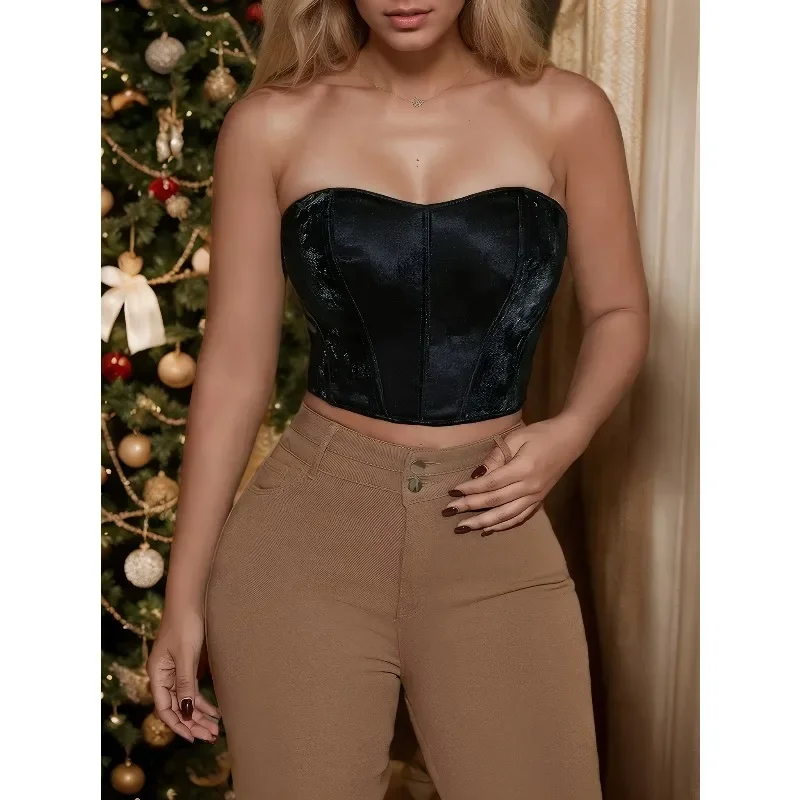 Sexy Off Schouder Backless Corset Top Vrouwen Mode Visgraten Tank Tops Vrouwelijke Body Shaper Bustier Y2k Mouwloos