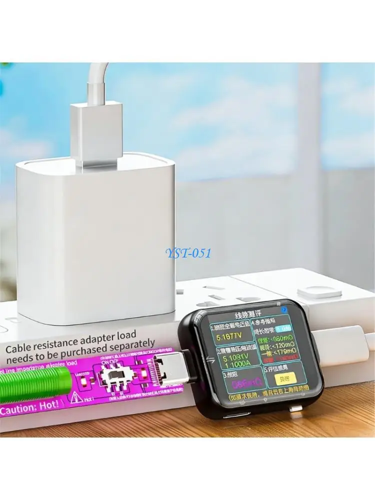 

E15A Multifunction Digital USB C Tester Featuring Glass Screen And Built In Sensors For Accurate Power Analysis