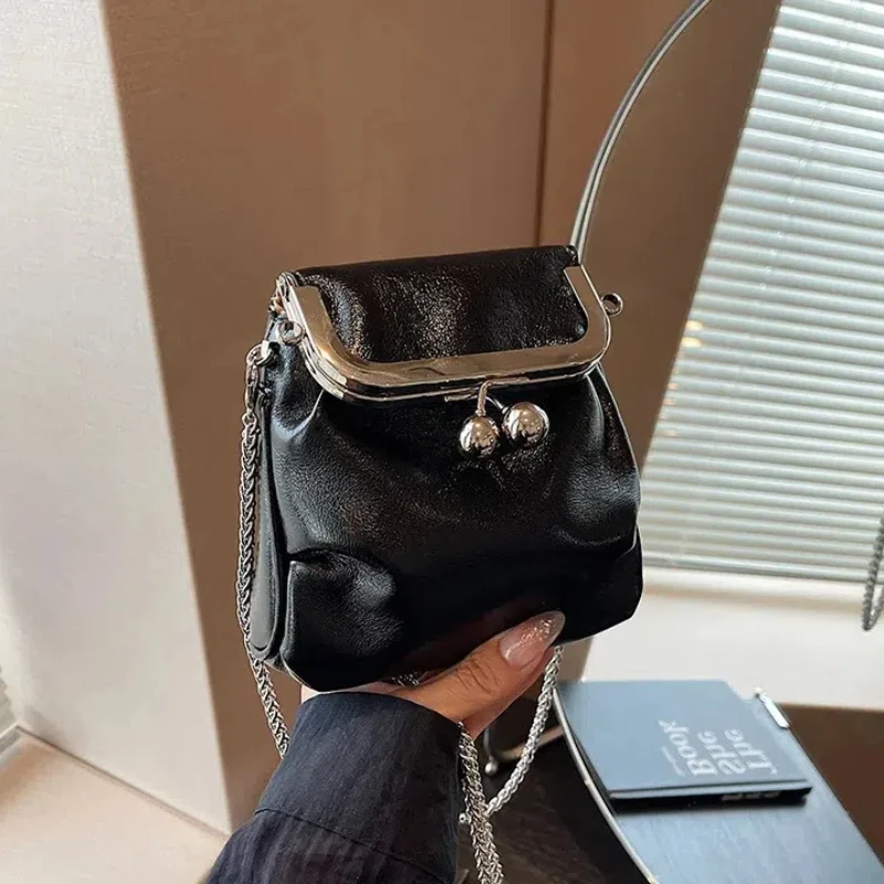 

Fashion Pleated Crossbody Bags for Women 2024 New Small Square Phone Bag Luxury High Quality Leather Chain Shoulder Bag Woman