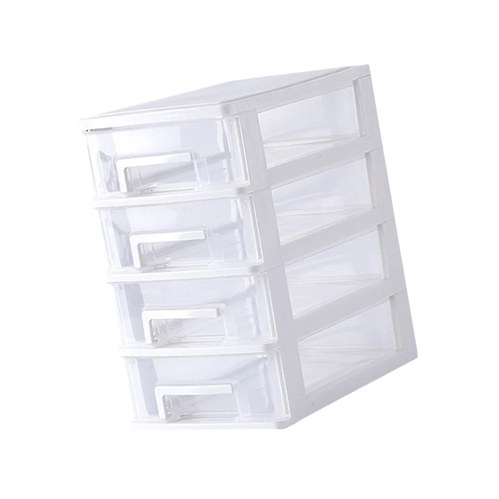 

Four-Layer Plastic Drawer Storage Cabinet Portable Multifunctional Storage Box Desktop Organizer Sundries Holder Dustproof