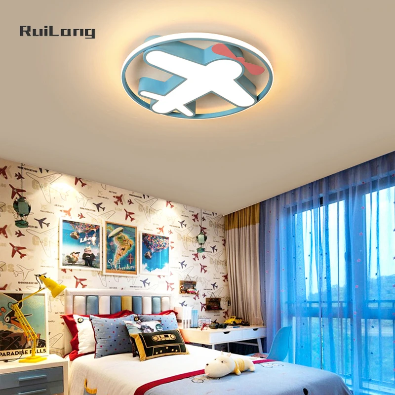 Plafoniera a LED dimmerabile per aereo per bambini Camera da letto per bambini Ragazzi Ragazza Camera per bambini Lampadario a soffitto Lampada da arredamento per aereo