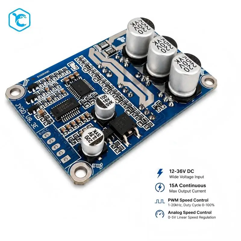 JUYI JYQD-V8.3E DC 12V-36V 15A Brushless Motor Driver Board 3-Phase Sensorless BLDC Motor Controller PWM Speed Controller Board