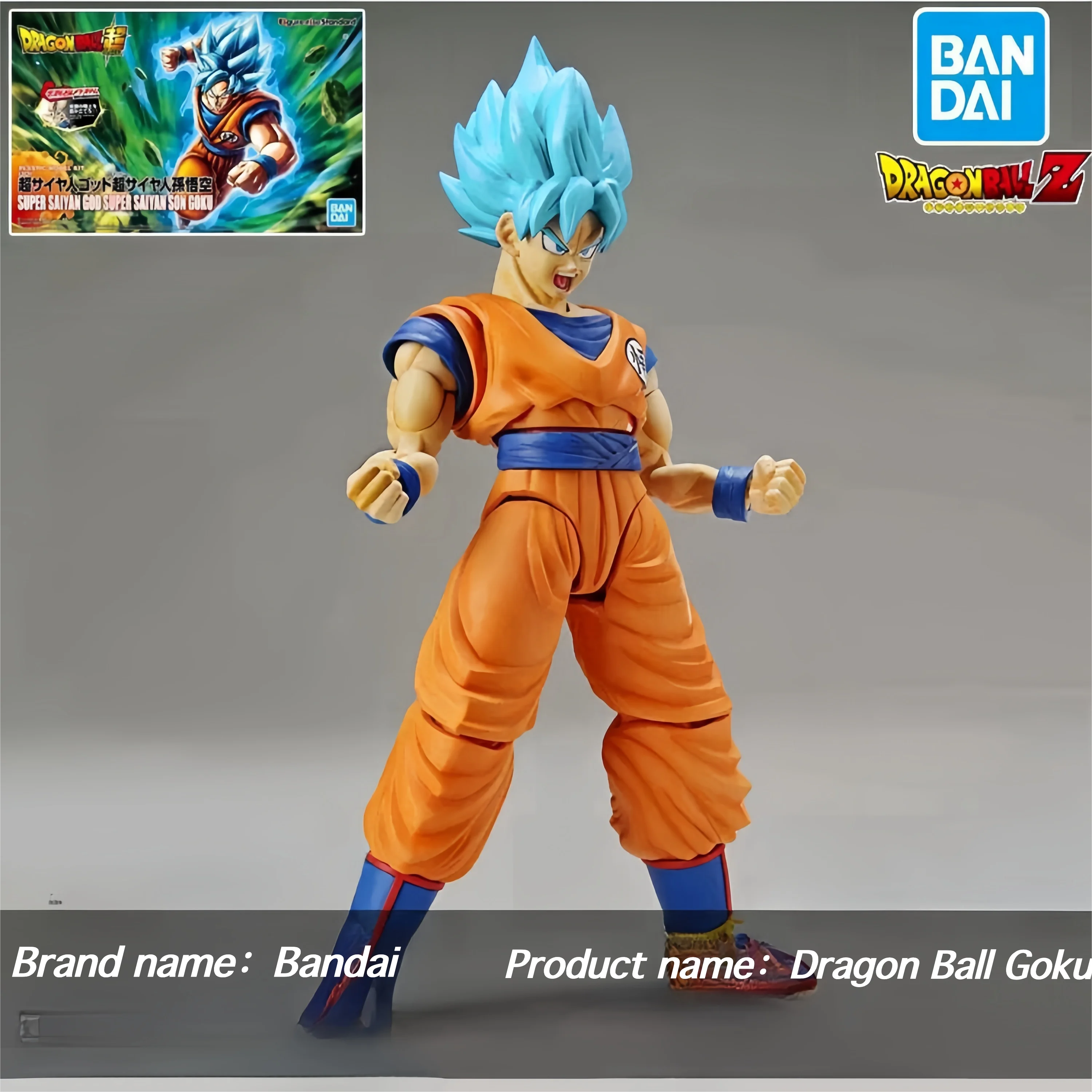 Bandai-figura de acción de Dragon Ball, modelo ensamblado de siete Dragon Ball, pelo azul, Goku, Monkey King, juguete de regalo