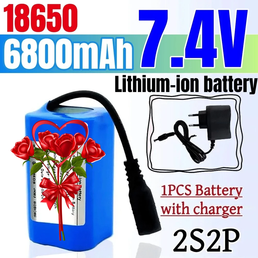 

promotional 7.4V 2S2P Fishing Bait Boat Nev 6800mAh Battery for T188 T888 V007 C18 H18 So on Remote Control RC Boat Parts18650