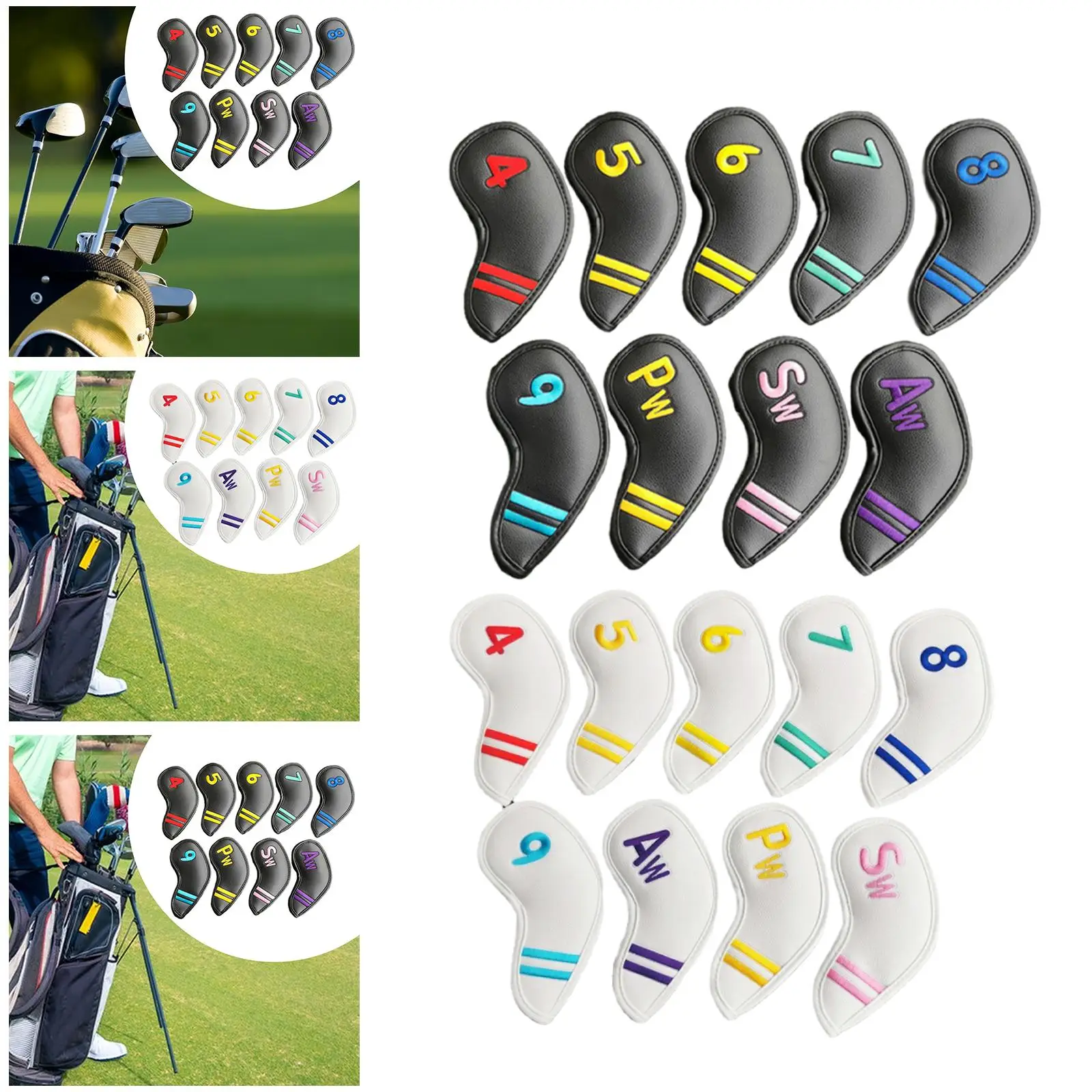 

9Pcs Golf Club Head Covers Colorful Number for Beginner and Professionals
