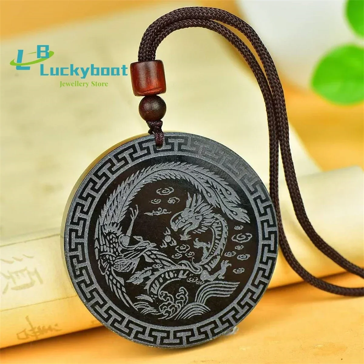 Natural Hotan Jade Round Dragon Pendant Simple and Generous Personality Exquisite Fashion Versatile Men and Women