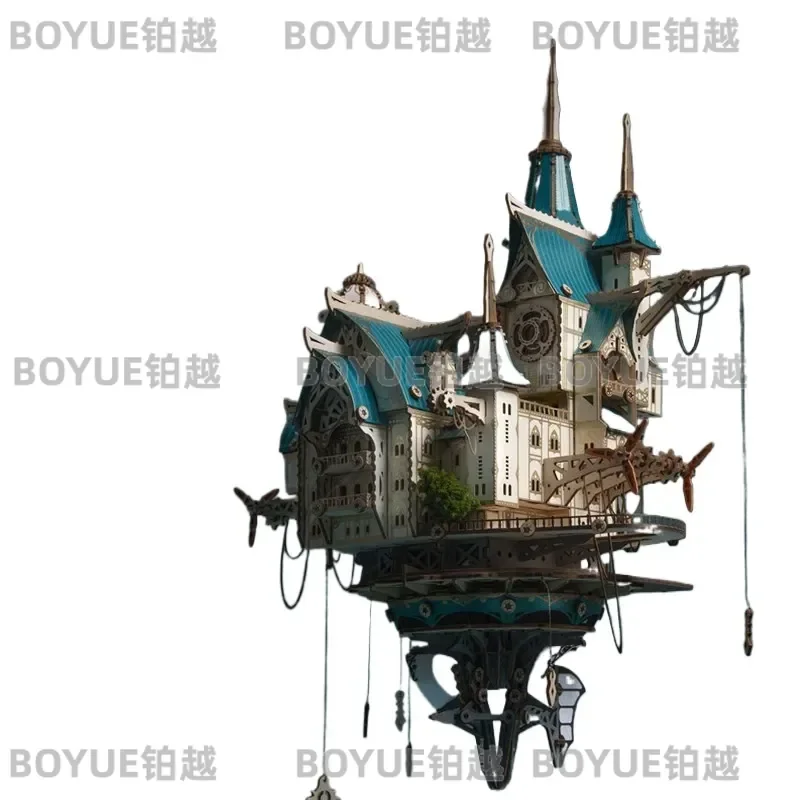 Fantasy Steam Castle Building Blocks 3D Assembly Model Tenon Mortise Construction Toy Creative Gift for Girls Birthday