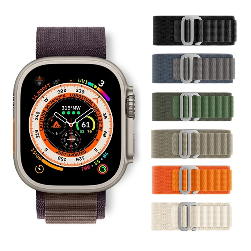 Alpine loop correa para Apple watch Ultra 2, banda de 44mm, 40mm, 45mm, 41mm, 38mm, 42mm, 49mm, pulsera iWatch series 9, 7, 6, 5, 4, 3, se, 8 correas