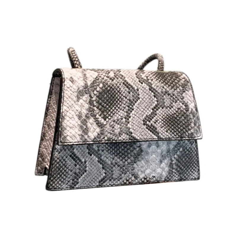 Fashionable Snake Skin Handbag Compact & Easy to Carry Shoulder Bag Commuting Bag PU Bag Durable Suitable for All Ages