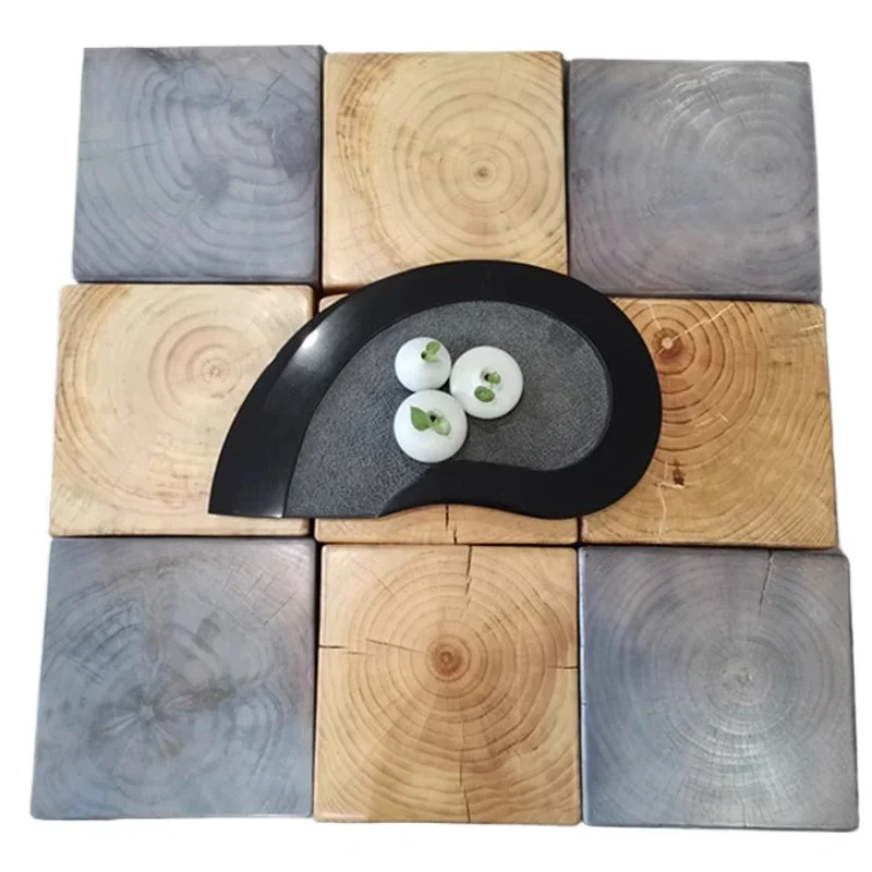 

Nordic ecological log coffee table, wood creative personality, antique, living room home, simple solid wood, bed and breakfast